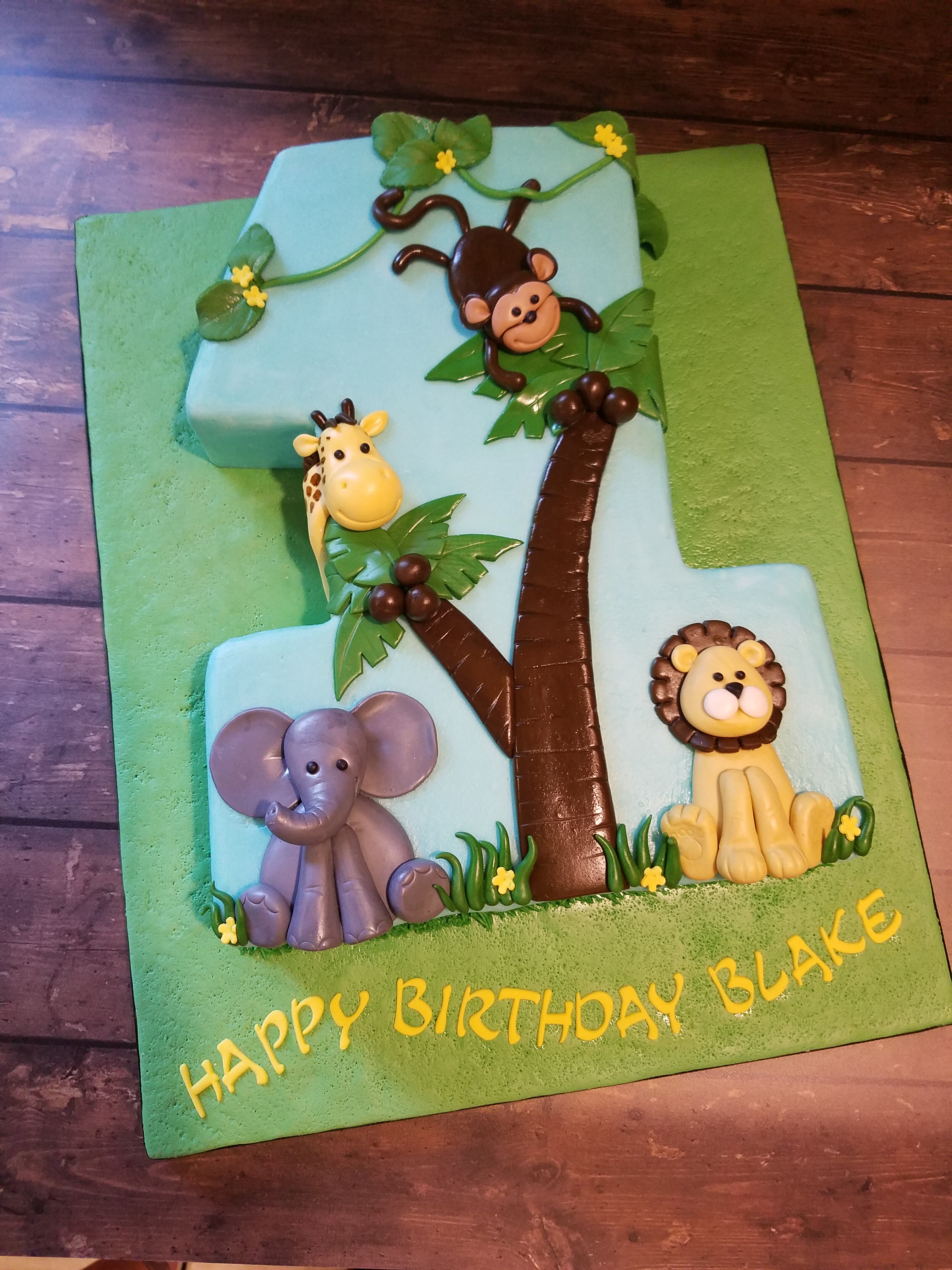 A cute #1 shaped cake