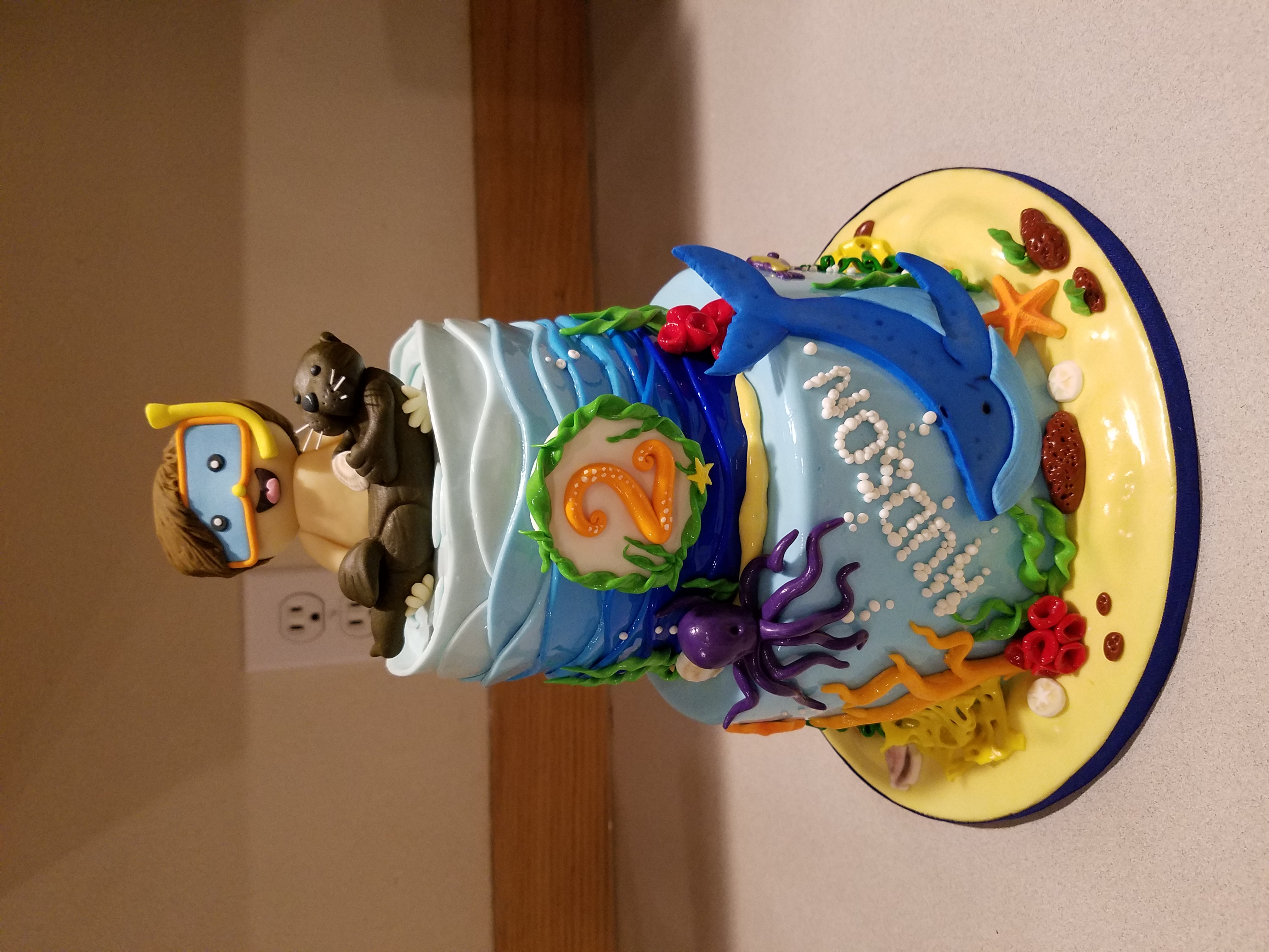 Ocean inspired boy's cake
