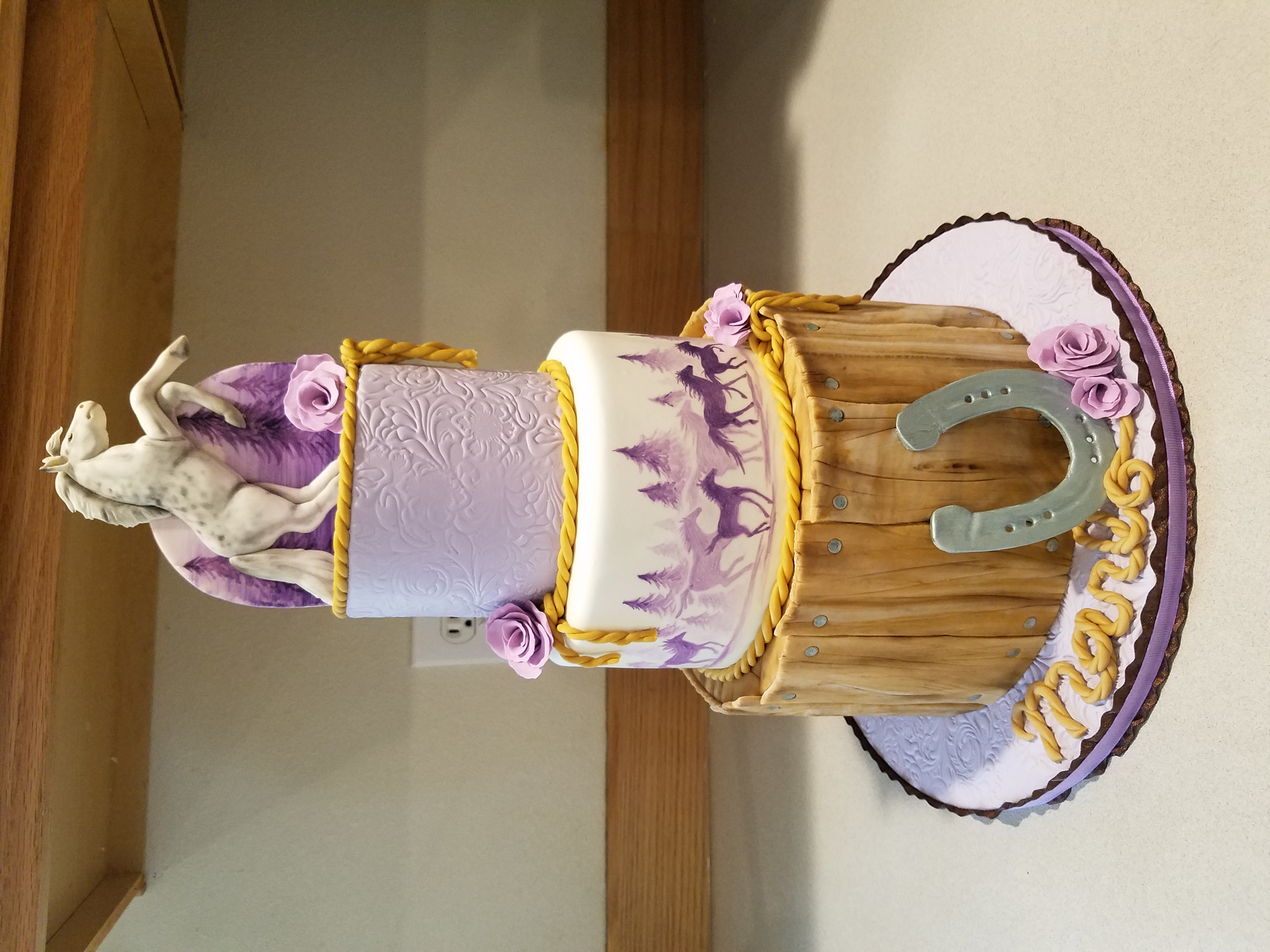 Lavander horse inspired cake