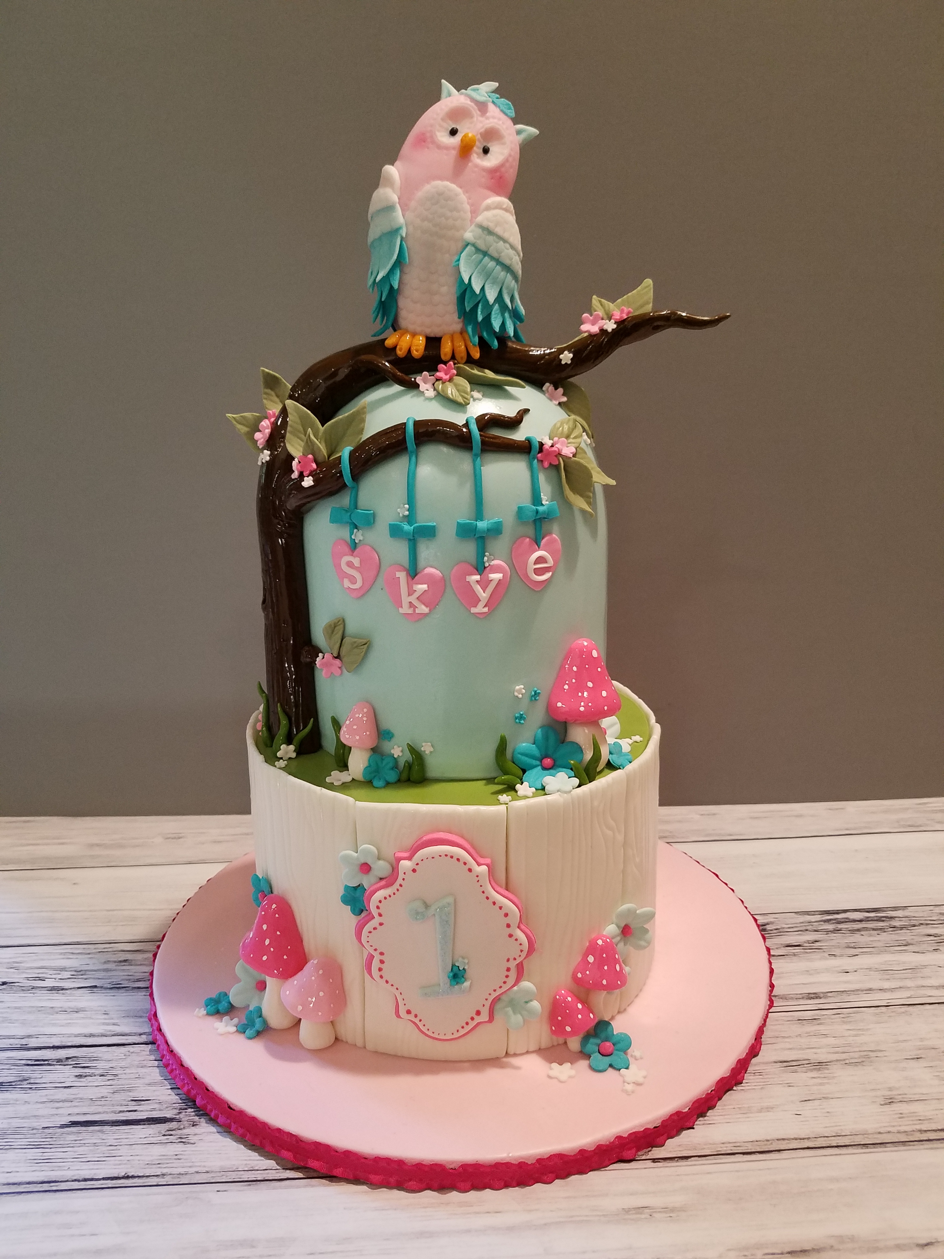 Sweet little girls owl cake