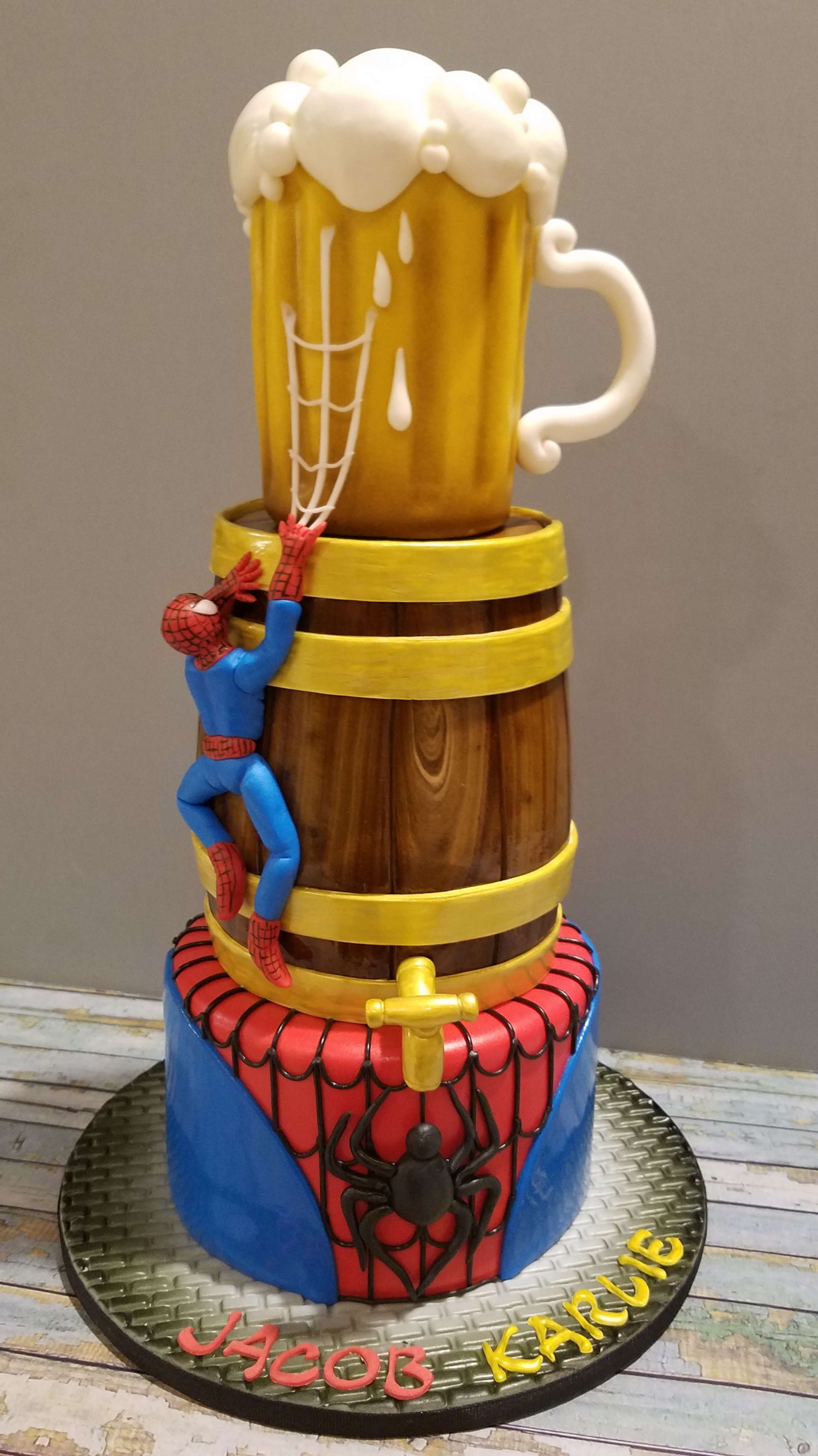 Spider/Beer birthday cake