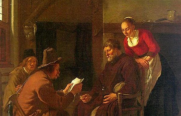 Mensajero leyendo a un grupo, de Ludolf de Jongh, siglo XVII.jpg