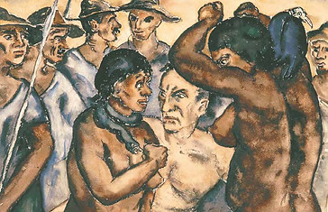 1945 Bolívar educado por los mitos de la selva, por Pedro Nel Gómez.jpg