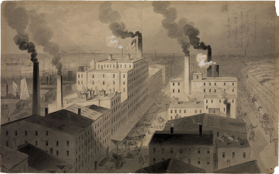 Fábricas en la ribera del Río Hudson en la ciudad de Nueva York, 1870s.jpg