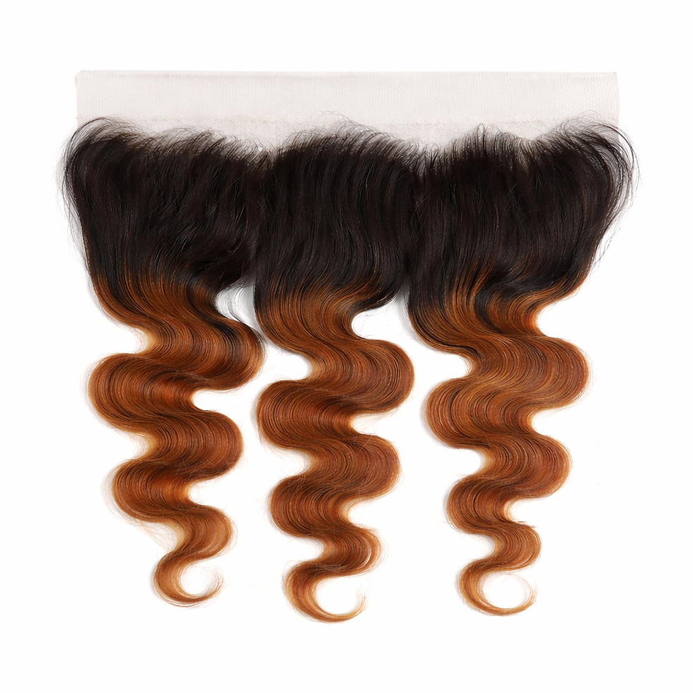 Thumbnail: 1B/30 Ombre Virgin Body Wave 3 Bundles & HD Transparent Lace Frontal Deal