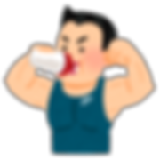 プロテインを飲む男性
