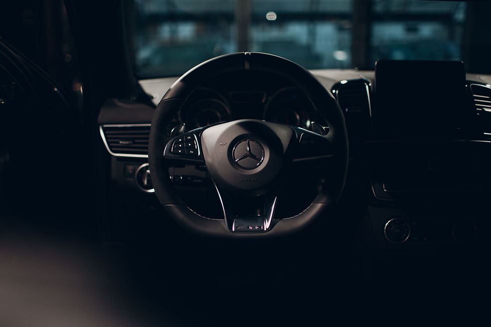 The new modern Mercedes Benz AMG GLE 63 S 4MATIC vehicle interior steering wheel