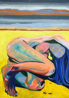 Beach Beautiful Anon Acrylic Painting