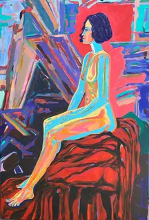 Art Deco Female Nude Seated (2023).webp