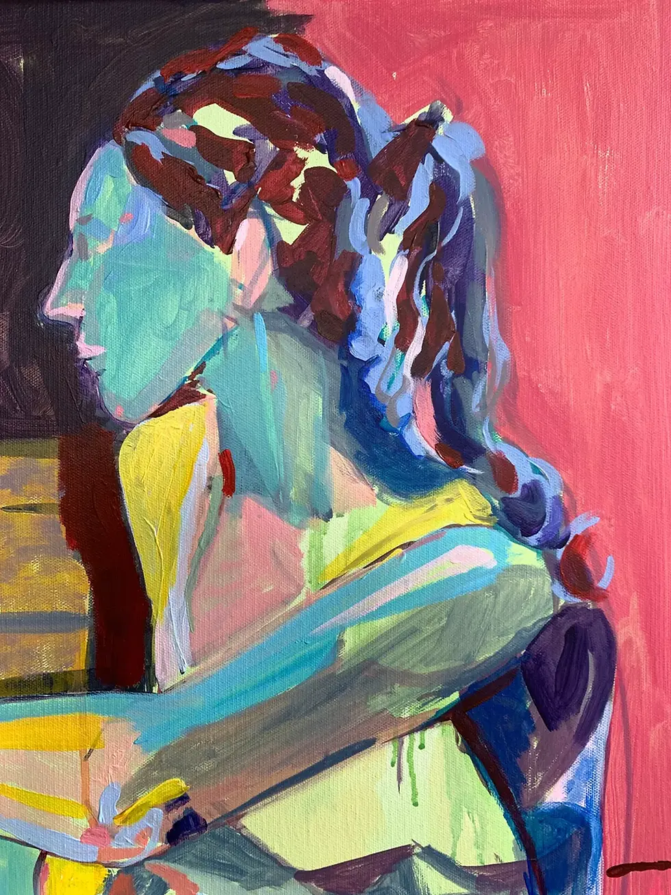 Thumbnail: Seated Model With A Blue Face