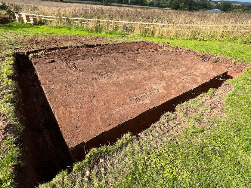 Footing dug out reading for concrete to be poured into the foundations