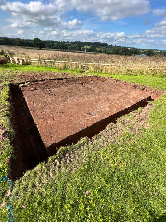 Footing dug out reading for concrete to be poured into the foundations