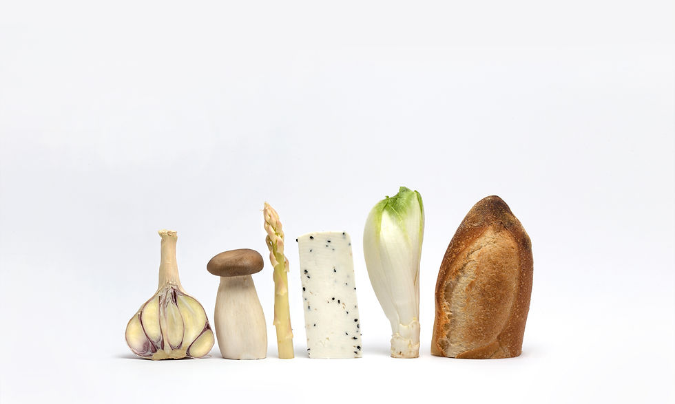 Exibição de ingredientes alimentares