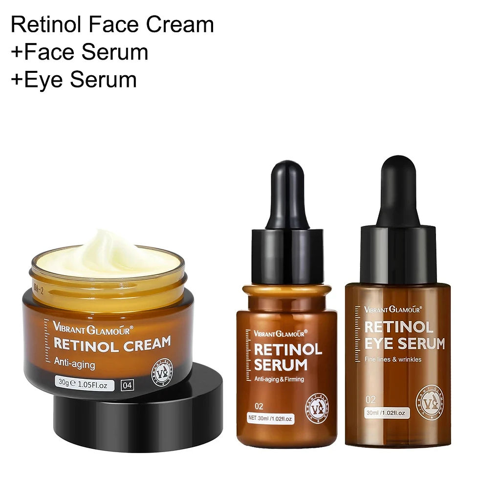 Retinol Facial Cream+Face Serum+Eye Serum Set Anti-Aging Wrinkle Remover Firming
