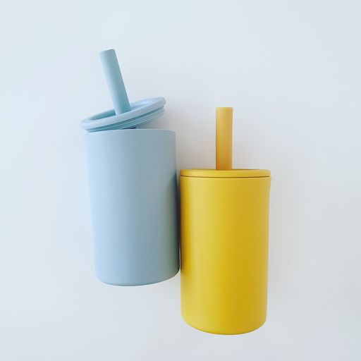 Thumbnail: Toddler Straw Cup - Dusty Blue, Dove and Dovelet
