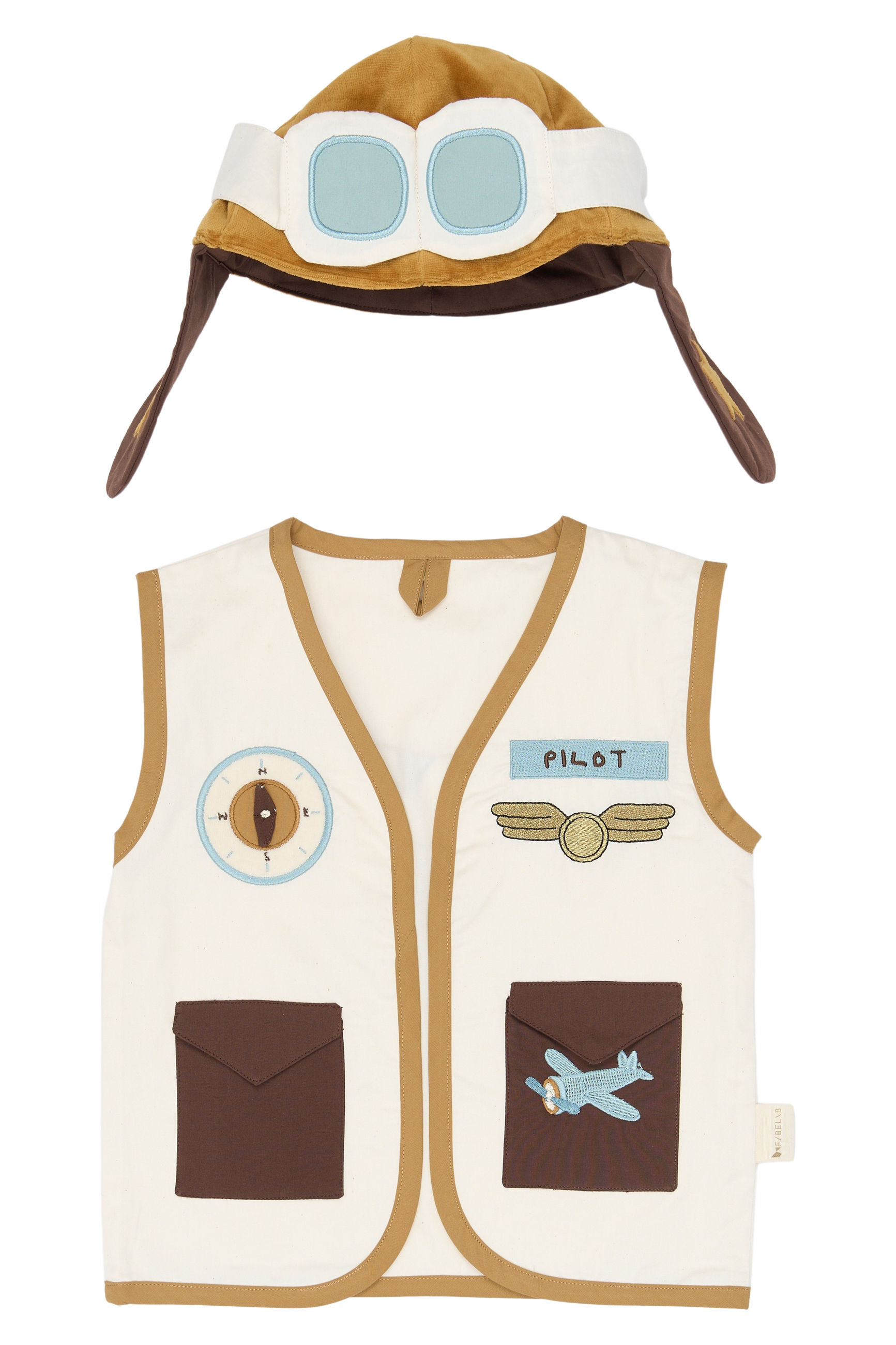 Dress Up Costume Organic Little Flyers Pilot Set, Fabelab
