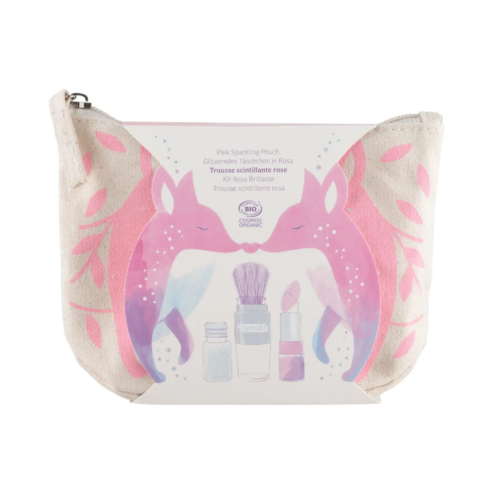 Sparkling Makeup Pouch (Organic Set of 2) - Pink Fox, Namaki