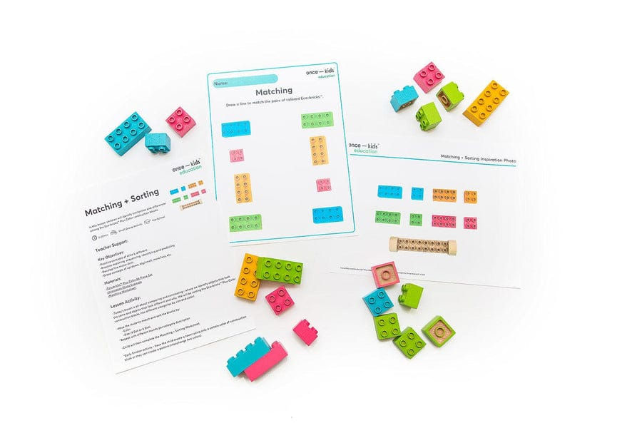 الصورة المصغرة: Eco-Bricks Plus Color Wood Education 66 pcs, Once Kids