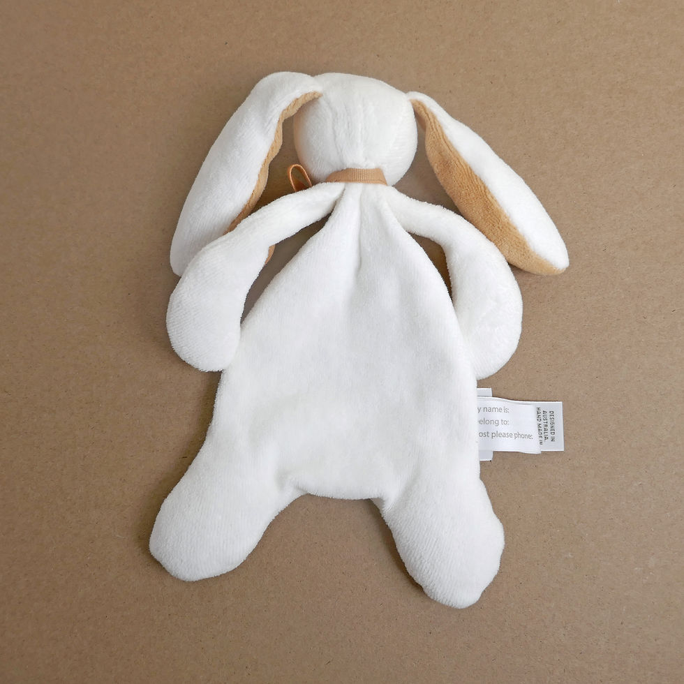 الصورة المصغرة: Organic Mini Bunny Soft Toy Comforter - White/Sand, Maud N Lil Organic