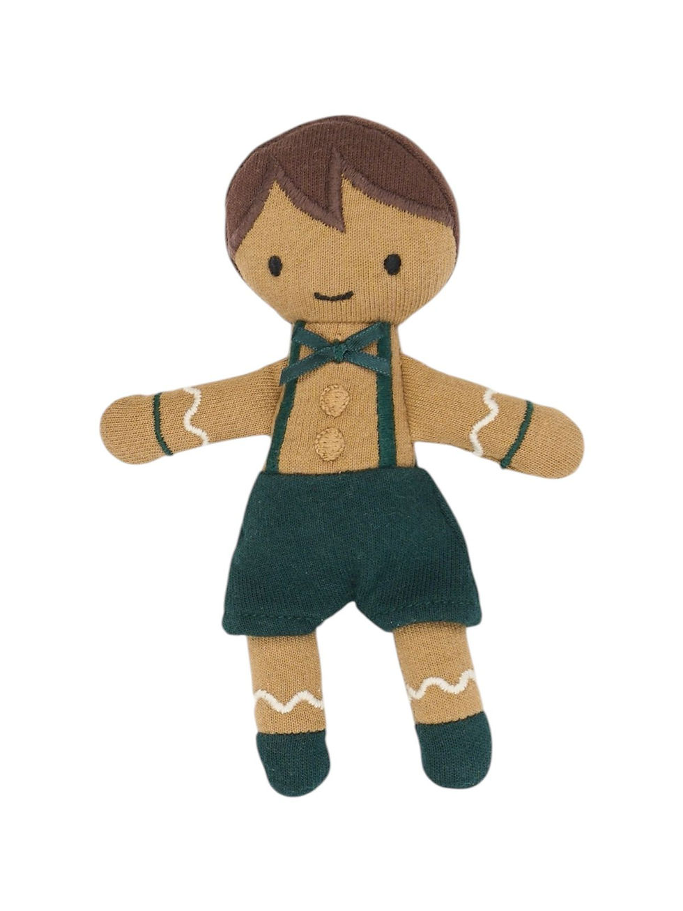 Organic Cotton Christmas Gift Bag with Pocket Toy Set - Gingerbread Boy, Fabelab