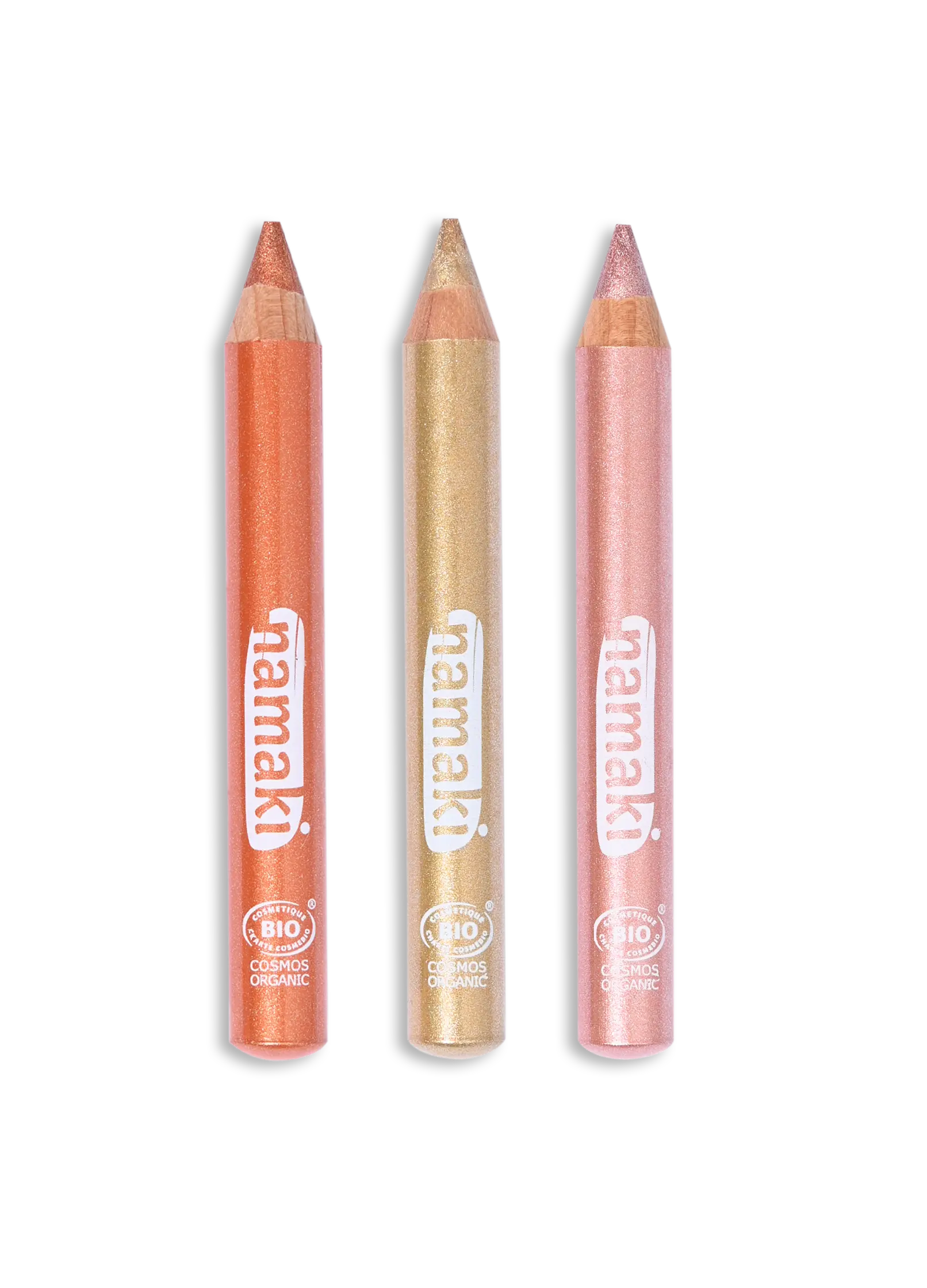 Organic Glitter Make-up Pencils Jumbo 3pack - Sunlight, Namaki