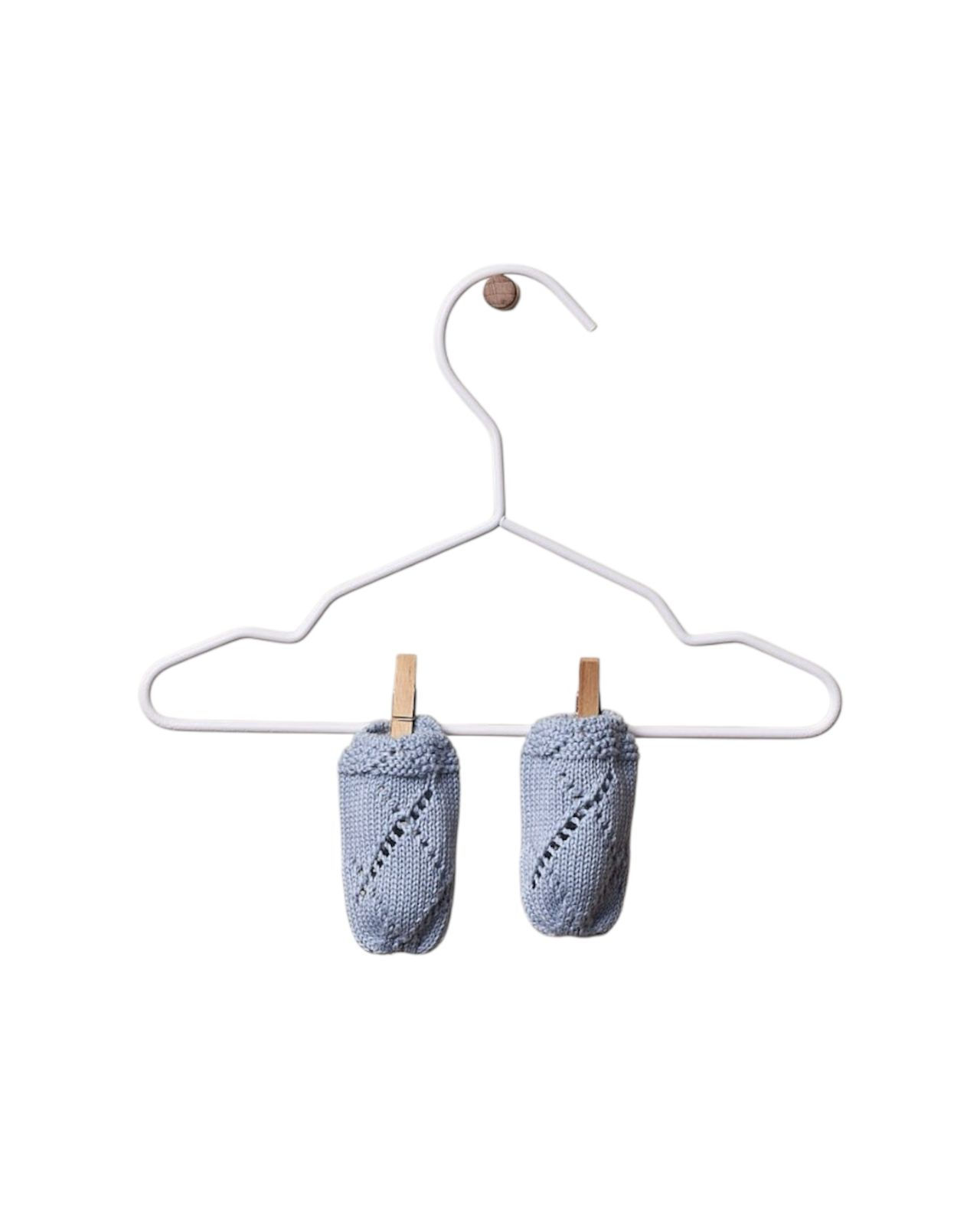 Organic Cotton Fine Knit Mittens - Soft Blue (Pure), Wedoble