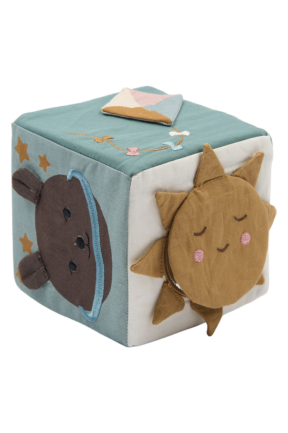 Organic Fabric Cube Baby Toy - Little Flyers, Fabelab