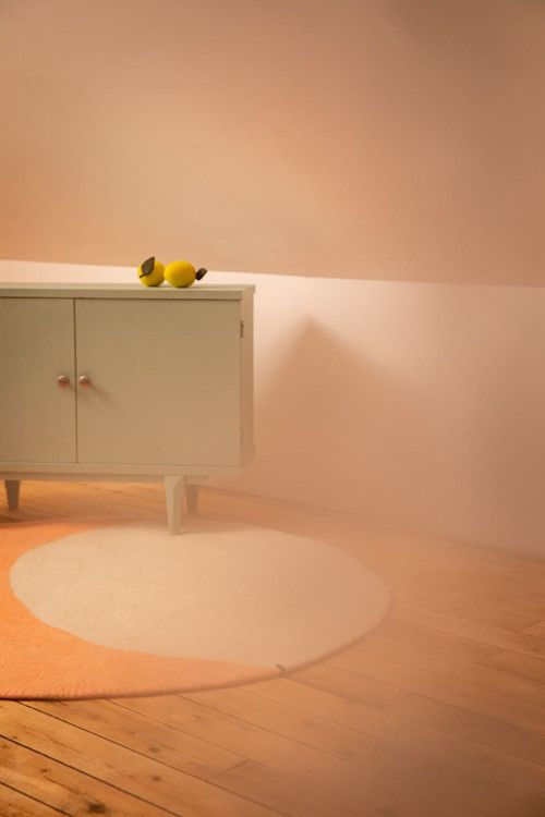 Moonlight Rug - Felt Wool - Blush-Natural, Muskhane