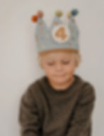 Dress Up Costume Organic Celebration Crown With Numbers - Blue, Fabelab