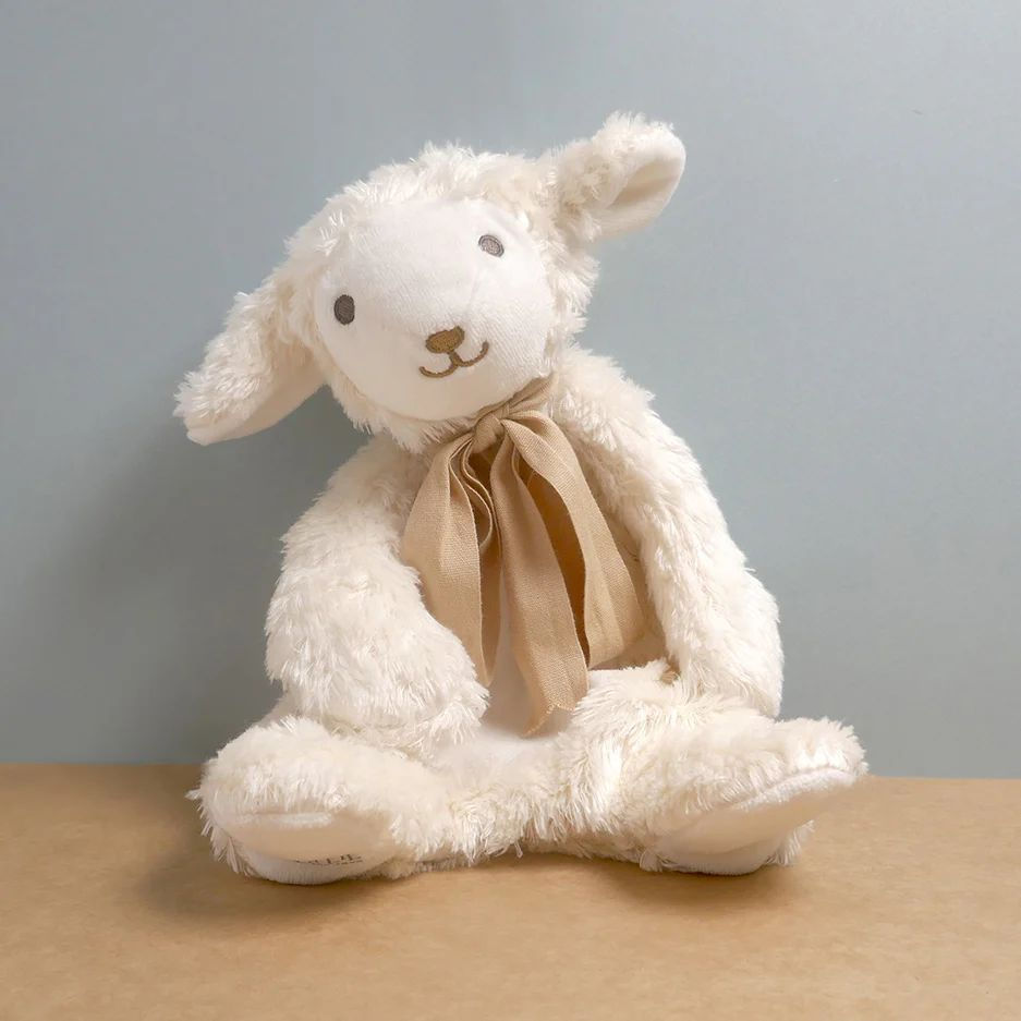 الصورة المصغرة: Organic Lamb Comforter Toy in Gift Box - White/Sand, Maud n Lil Organic
