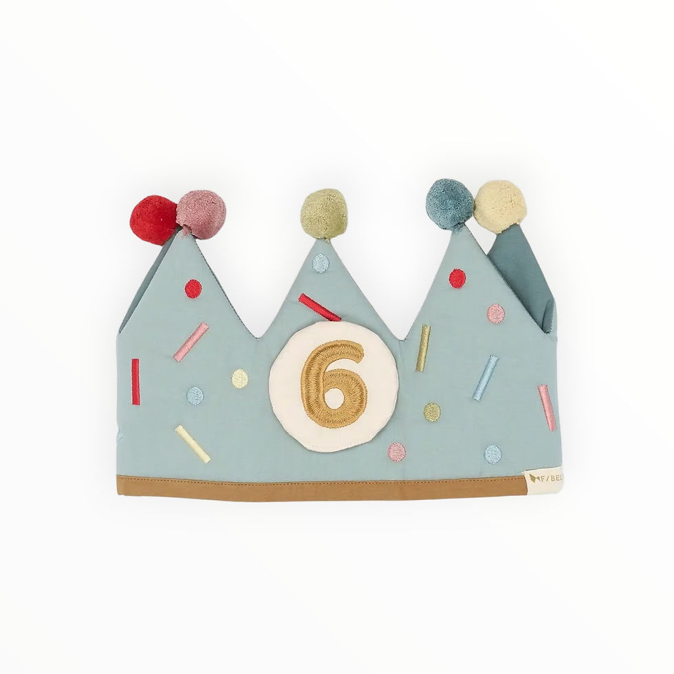 Thumbnail: Dress Up Costume Organic Celebration Crown With Numbers - Blue, Fabelab