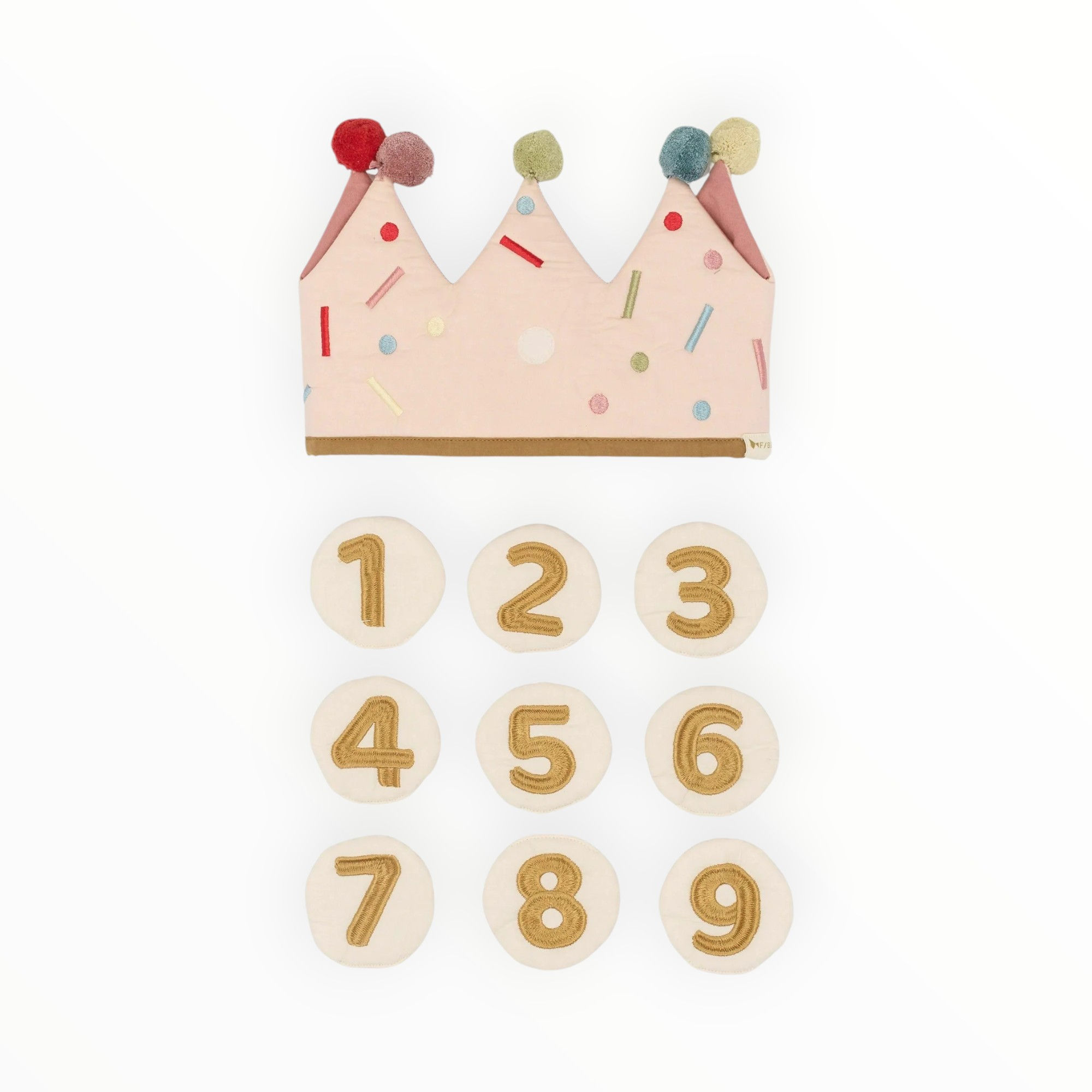 Dress Up Costume Organic Celebration Crown With Numbers - Rose, Fabelab