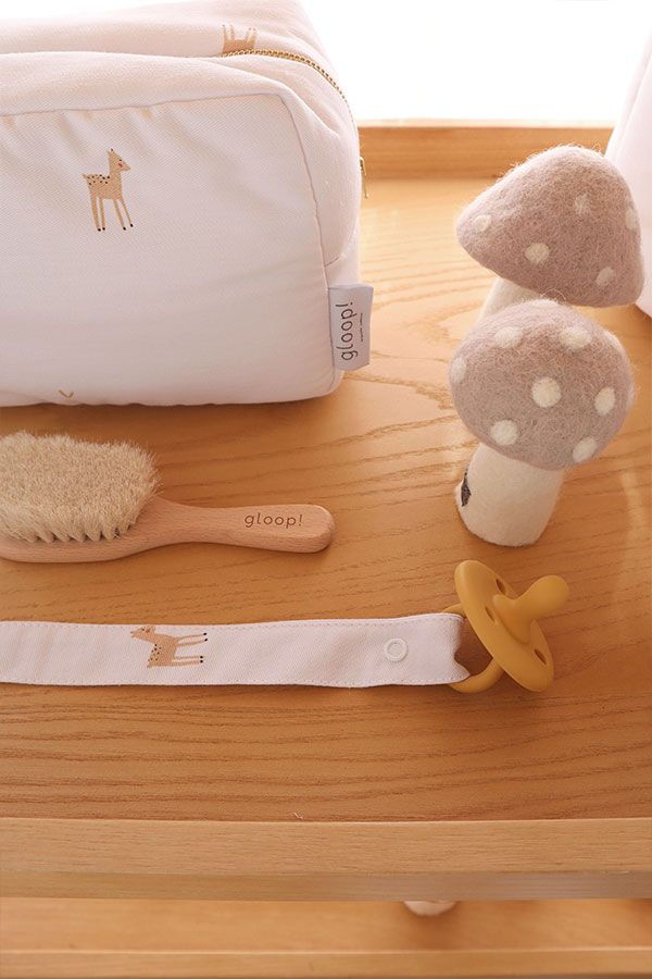 Organic Fabric Pacifier Holder - Little Deer, Gloop