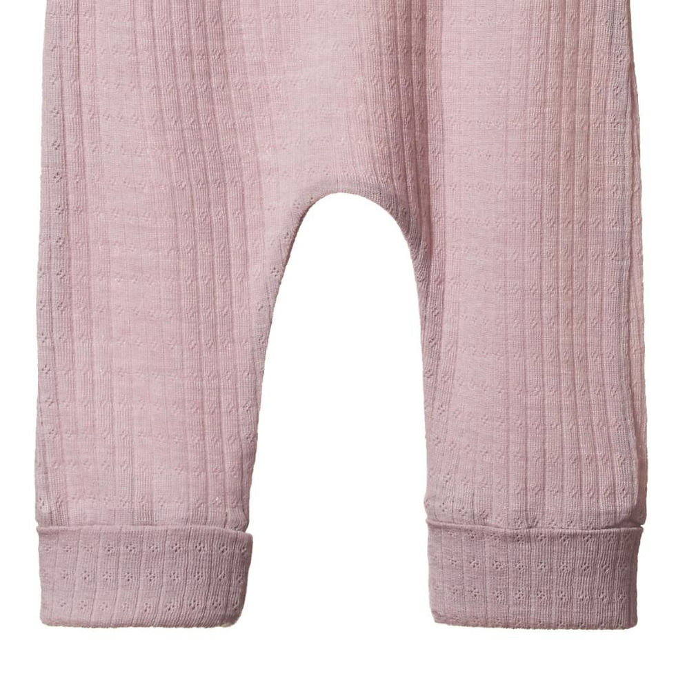 Thumbnail: Organic Cotton Pants Pointelle - Rose Bud, Nature Baby