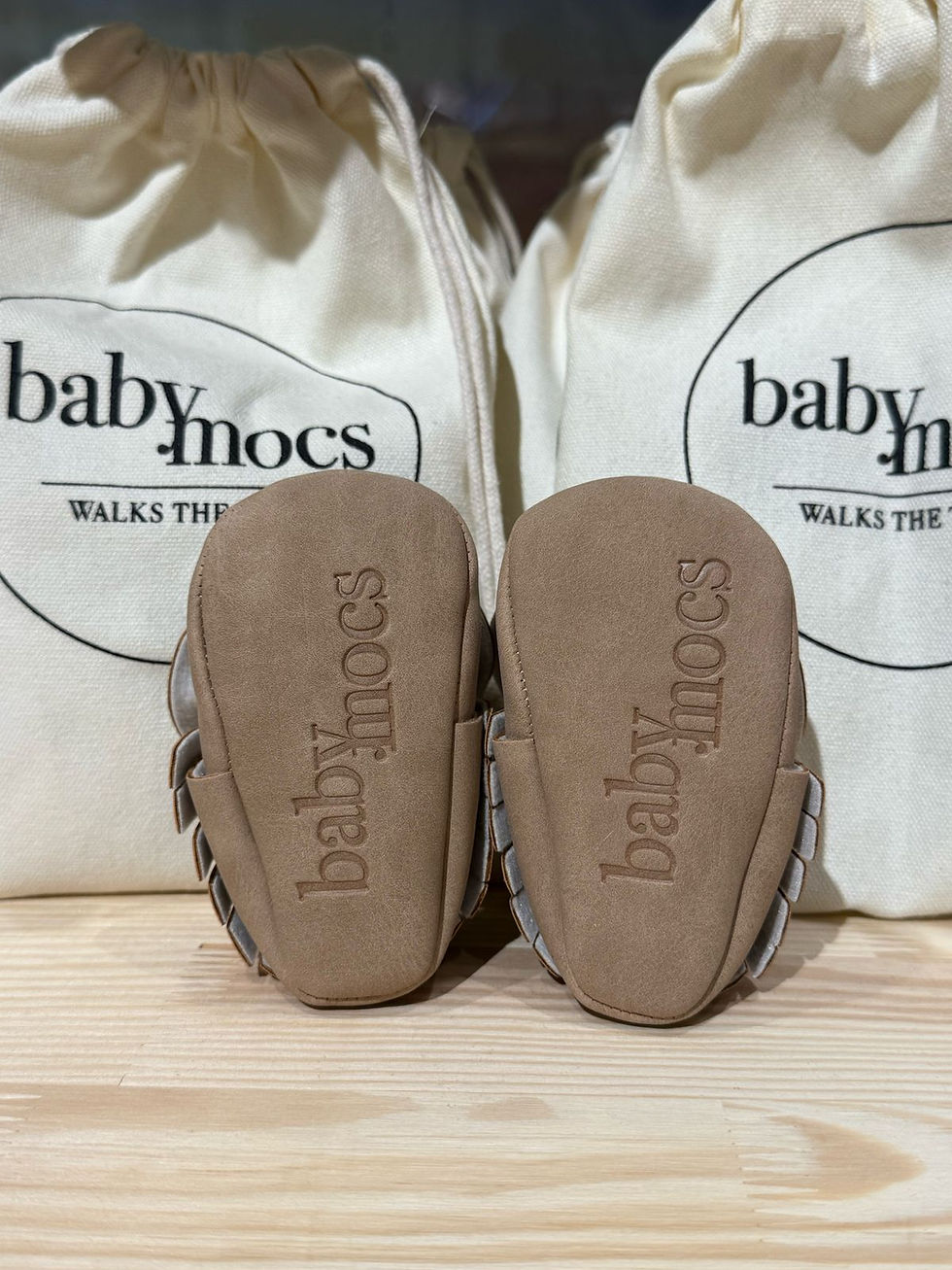 Bow Mocs - Greige, BabyMocs