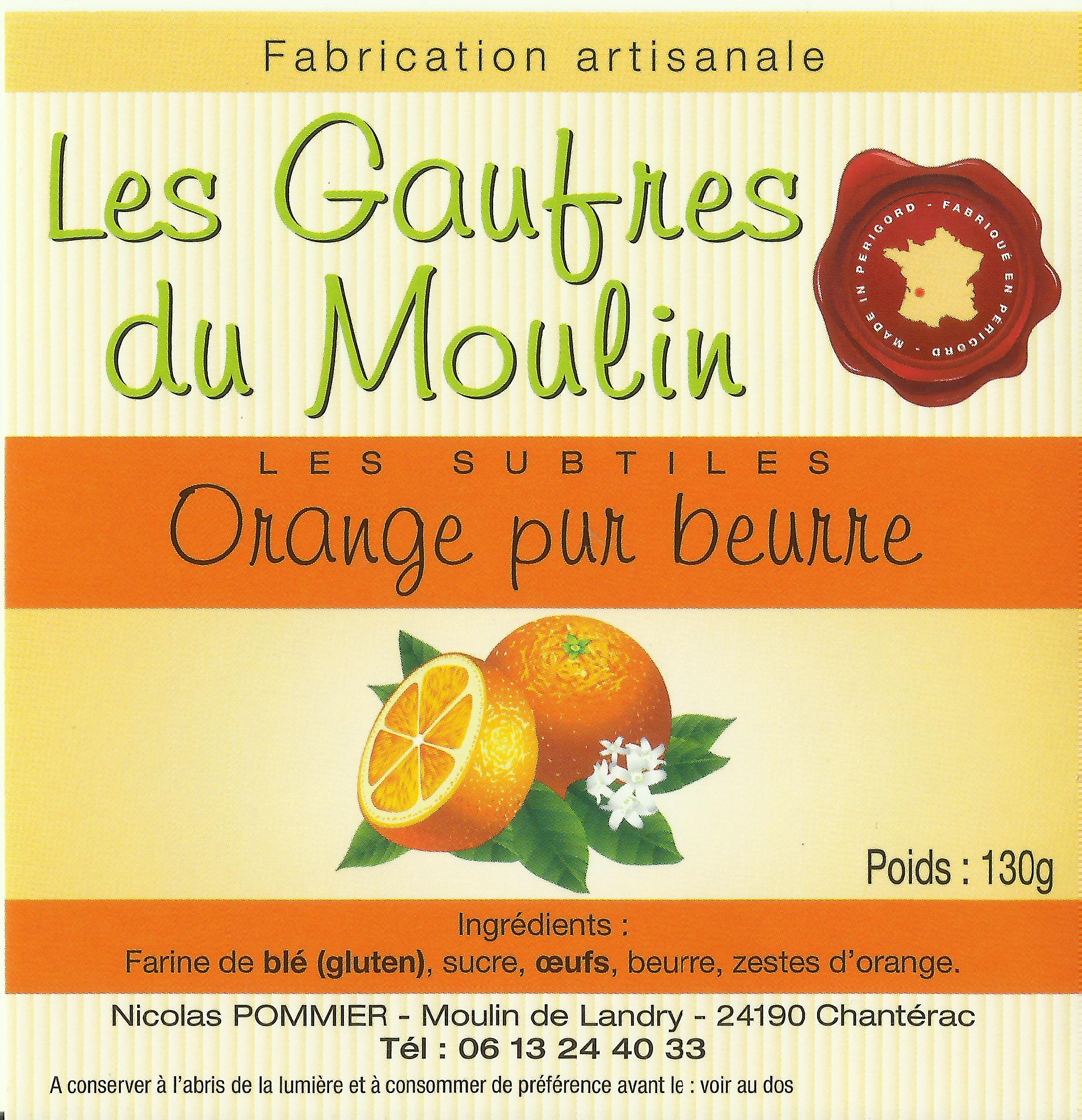 Gaufres Artisanale a l'orange