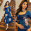 Thumbnail: Floral print A line kurtis with transparent jewel neck