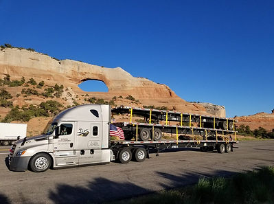 Simon Transport truck and trailer in South Western Utah