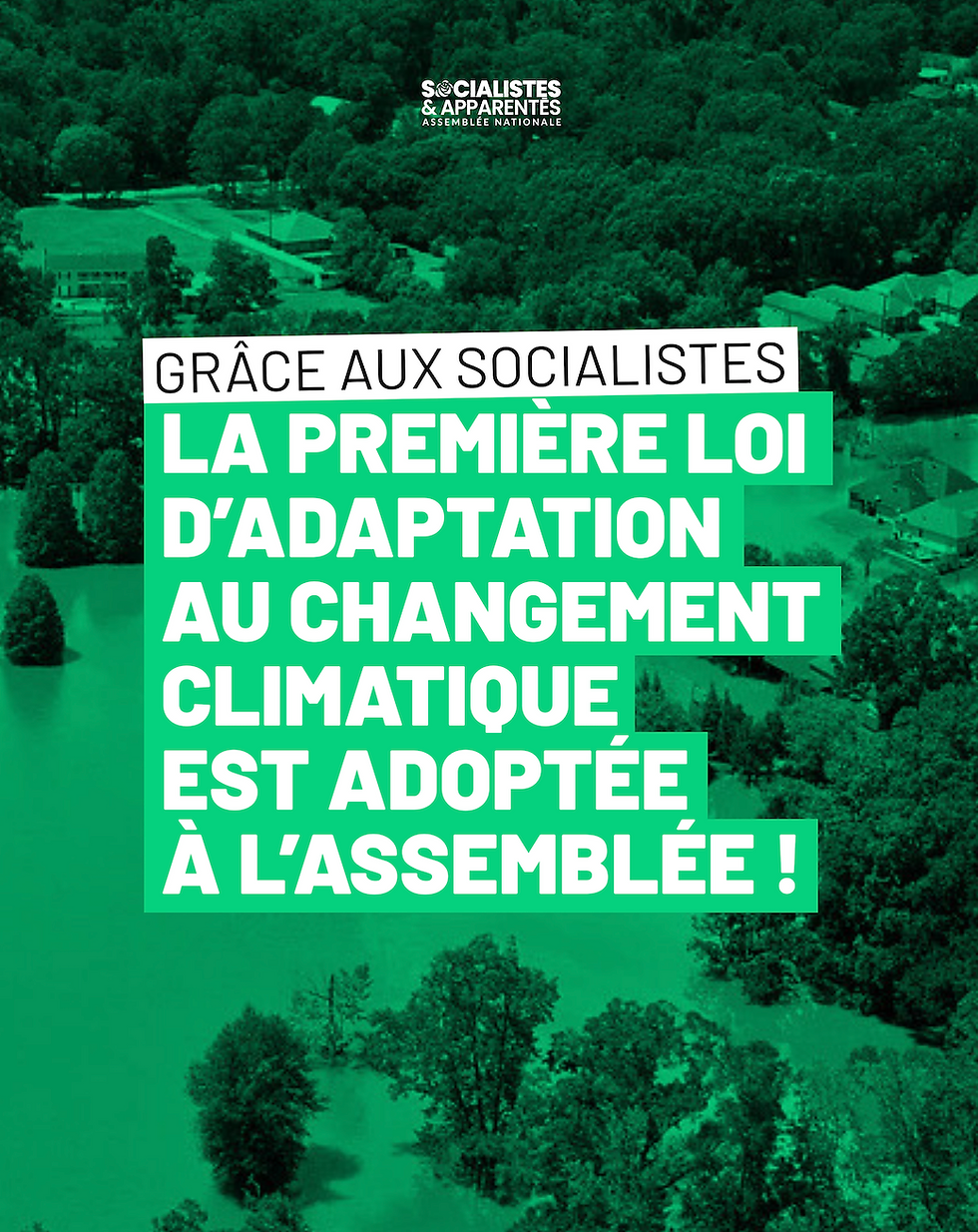 Adoption inédite d’une proposition de loi socialiste d’adaptation au changement climatique