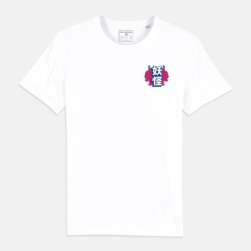 flying neko t-shirt white organic cotton front side