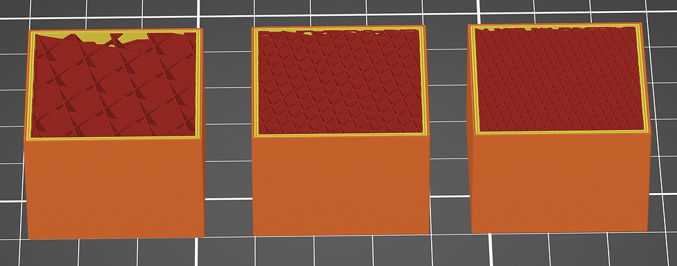 Comparison of 20%, 50% and 80% infill.