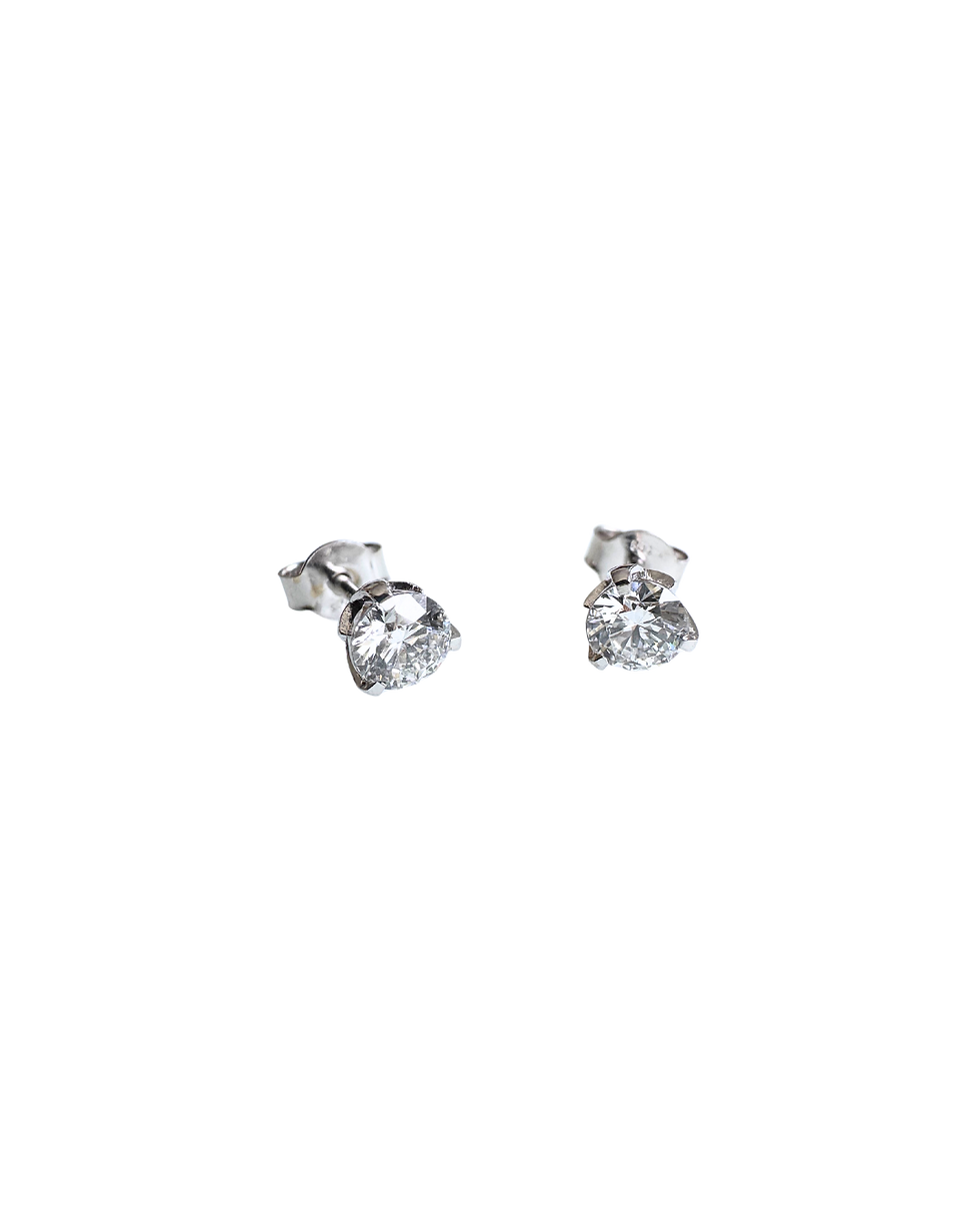 Thumbnail: Ohrstecker mit Labordiamanten D/VS1 – 0,68 ct Gesamt – 585er Weißgold – Handgefe