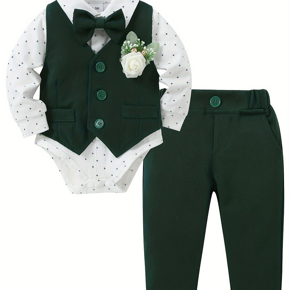 Thumbnail: 5 pièces bébé garçon costume de gentleman à manches longues bébé garçon costume 