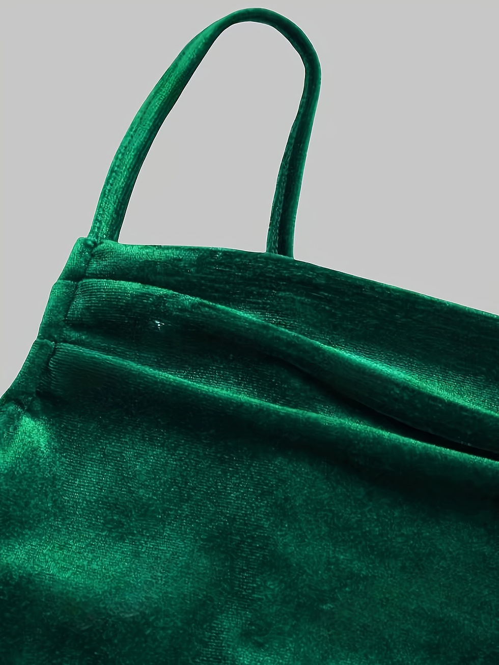 Thumbnail: Robe de sirène en velours épuré, sans manches, à bretelles, couleur unie, en pol