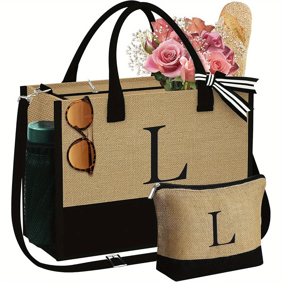 Thumbnail: Cadeaux pour femmes, cadeaux de la Saint-Valentin - Sac fourre-tout en jute et t
