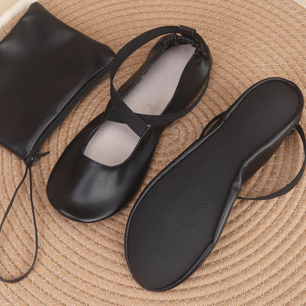 Thumbnail: Ballets Flats Noirs en PU pour Femmes avec Bretelles Élastiques Croisées - Doux,