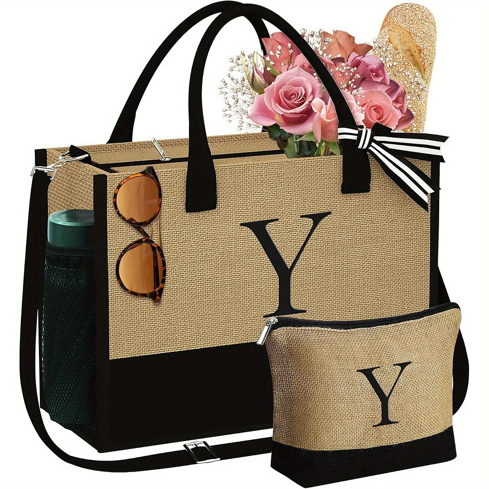 Thumbnail: Cadeaux pour femmes, cadeaux de la Saint-Valentin - Sac fourre-tout en jute et t