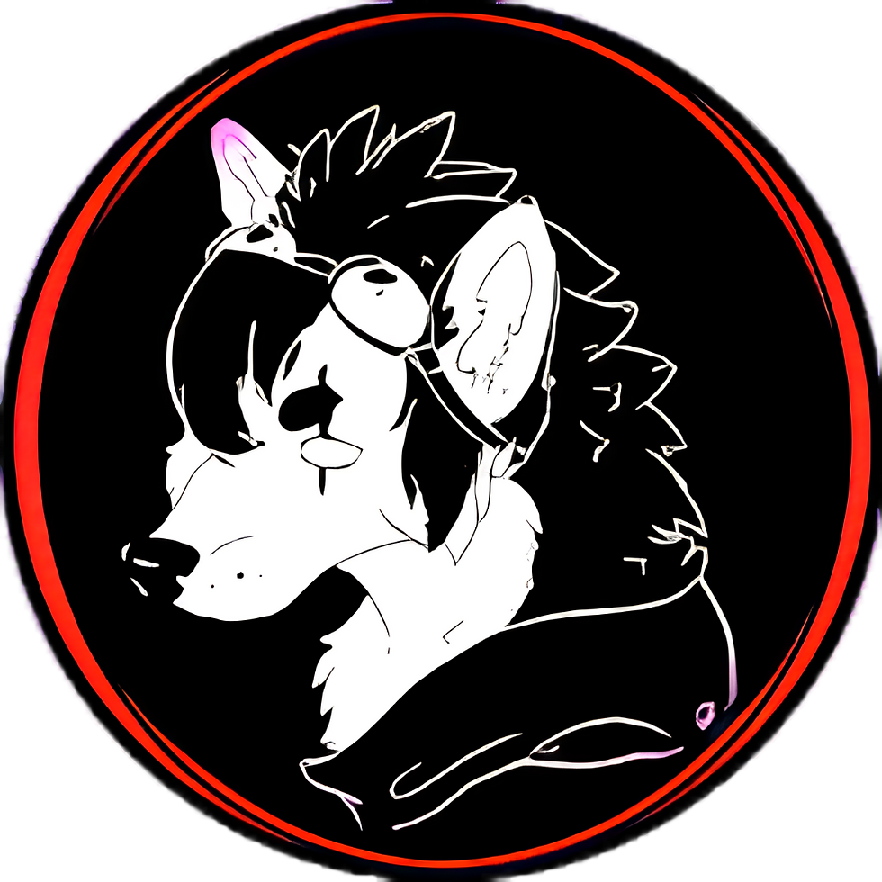 An image of a white fox with long black hair, wearing goggles - this is Edgar's audio works icon, Smaz.