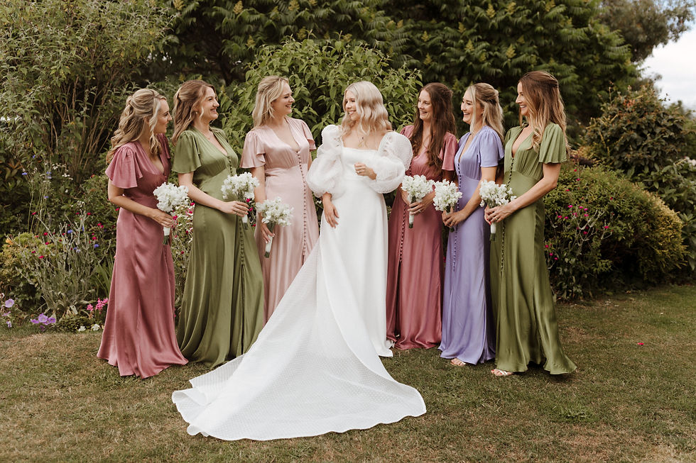 Bride and her bridesmaids