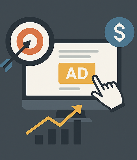 J Patrick Marketing & Management digital graphic highlighting targeted paid advertising so